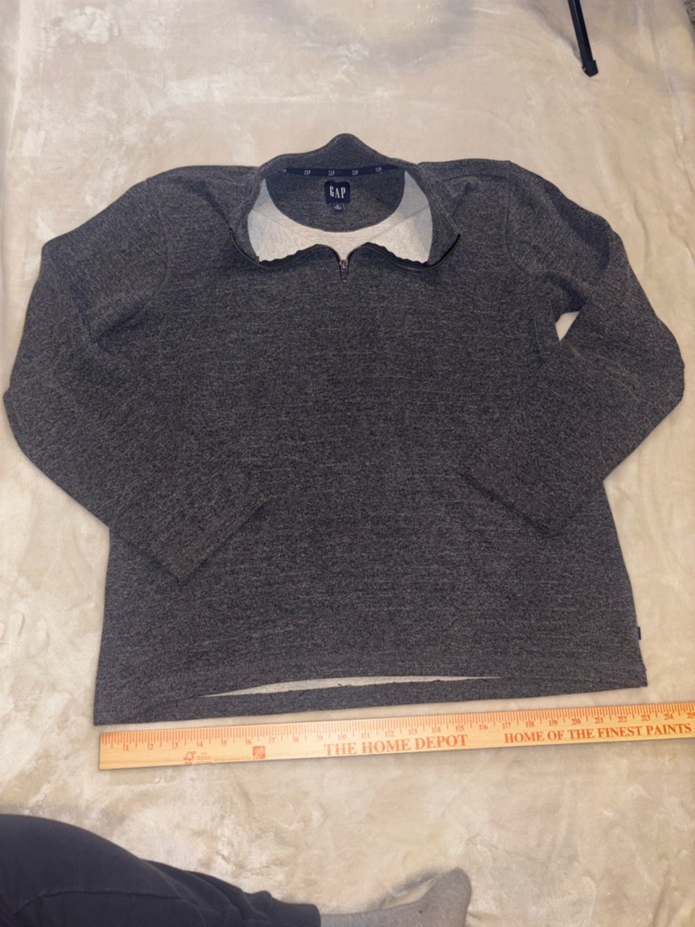 GAP Men's Charcoal Heather Half-Zip Sweater
